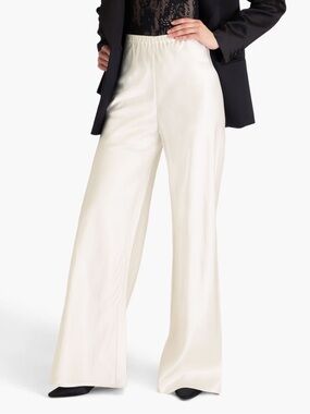Zimmermann ivory satin wide leg pants